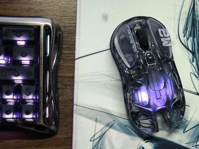 Mouse Gravastar Mercury M2 Tri Mode Transparent Black