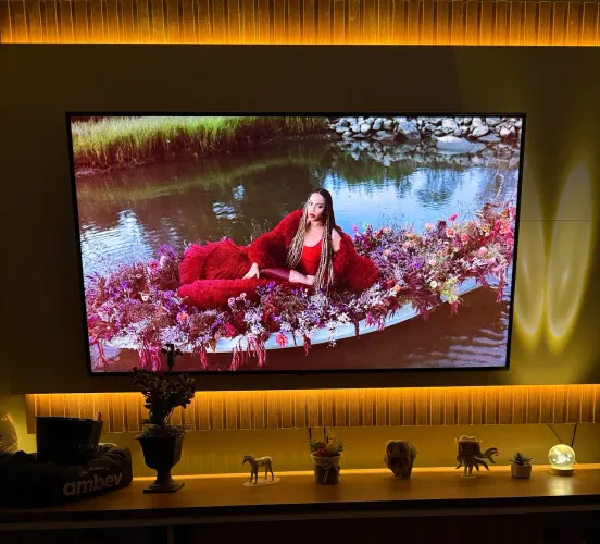 Painel ripado com LED