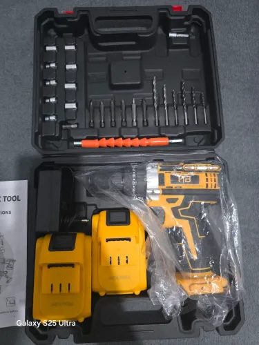 Parafusadeira Furadeira 48V com 2 Baterias + Maleta Completa + Acessórios - Nova Testada