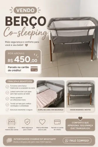 Berço Portátil Infantil - Excelente Estado | R$ 450,00