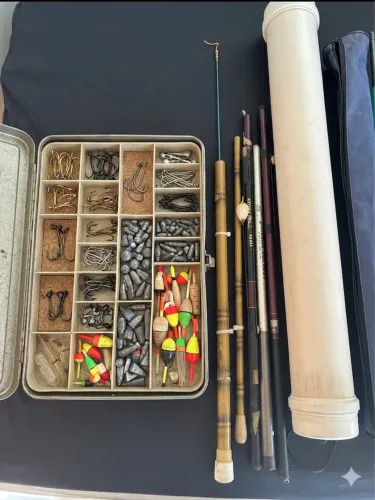 5 vara de pesca telescópica mais porta vara