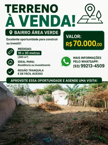 Terreno no Bairro Área Verde para construir quitado livre de qualquer ônus