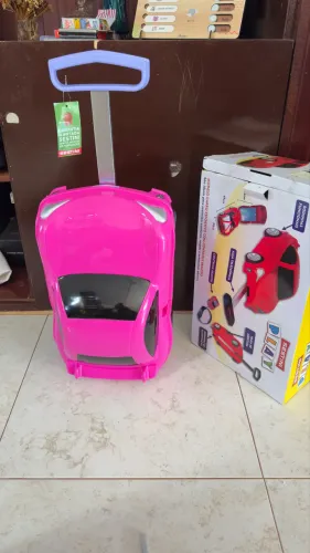 Mochila Sestini Carro Rosa com controle remoto
