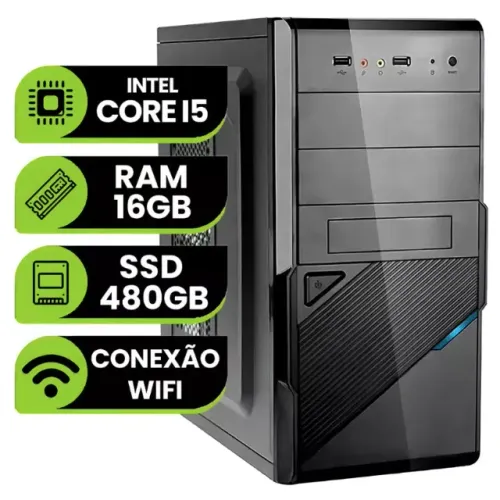 Computador Pc Cpu Intel Core I5 16gb Ram Ssd 480gb Wifi Windows 10