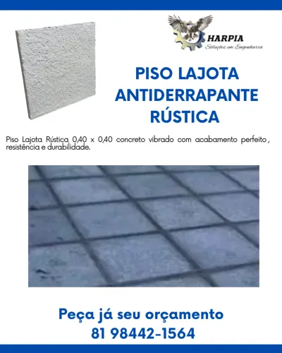 Lajota antiderrapante rústica concreto vibrado