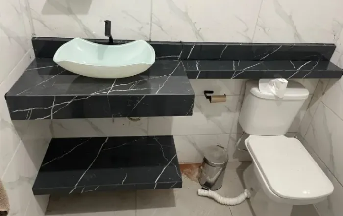 Bancada para Banheiro em Porcelanato | Projeto Moderno e Sob Medida