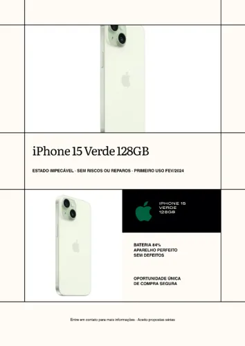 iPhone 15 verde 128GB peças 100% originais!