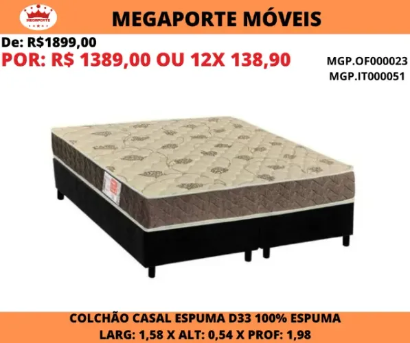 Conjunto Box Queen Size Espuma D33