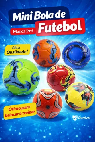 Mini Bola de Futebol Infantil Resistente - Várias Cores