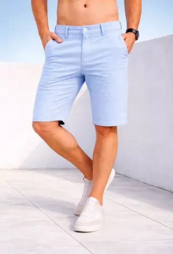 Bermuda Alfaiataria Slim Azul Bebê - Tamanho 42