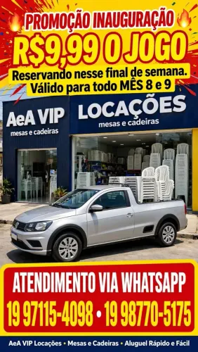 Aluguel de mesas e cadeiras