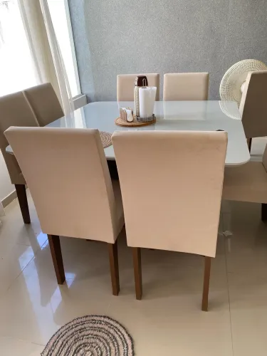 VENDO JOGO 8 CADEIRAS ESTOFADAS SUEDE