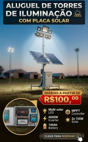 TORRE DE ILUMINAÇÃO POTENTE E CUSTO ZERO DE COMBUSTÍVEL! ?