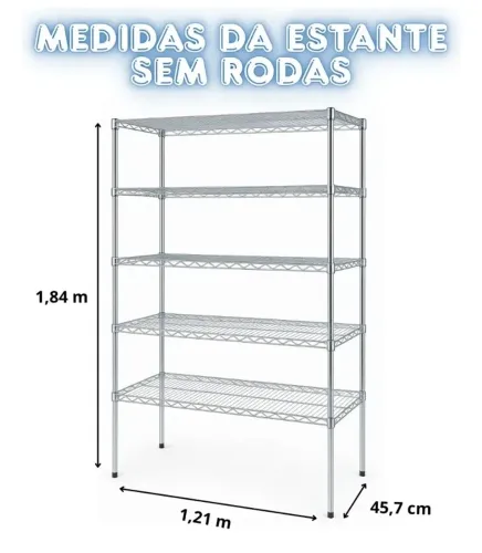 Estante Organizador Cozinha 5 Prateleiras Resistente