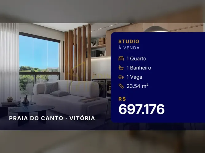 Seu novo lar: Studio moderno na Praia do Canto