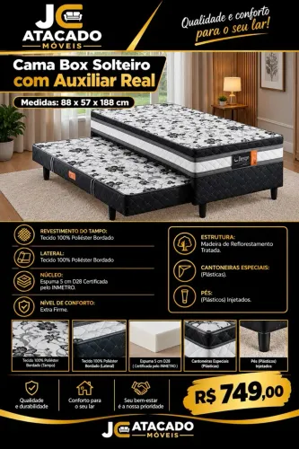 Cama Box Solteiro Real