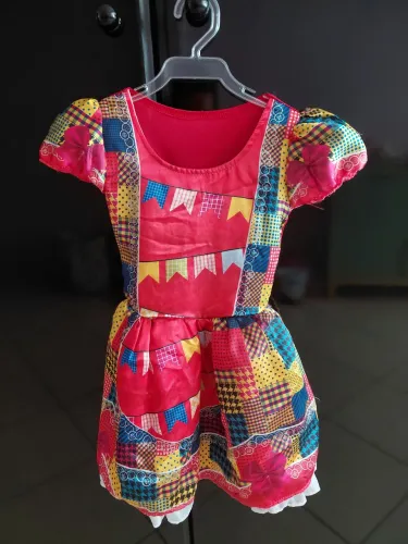 Vestido Infantil Festa Junina para crianças de 2 a 3 anos
