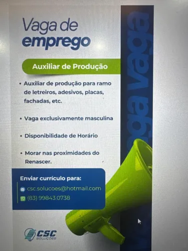 Auxiliar de produção