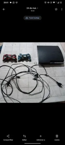 Ps3 slim mais de 7 jogos dois controles tudo completinho e funcionando perfeitamente 