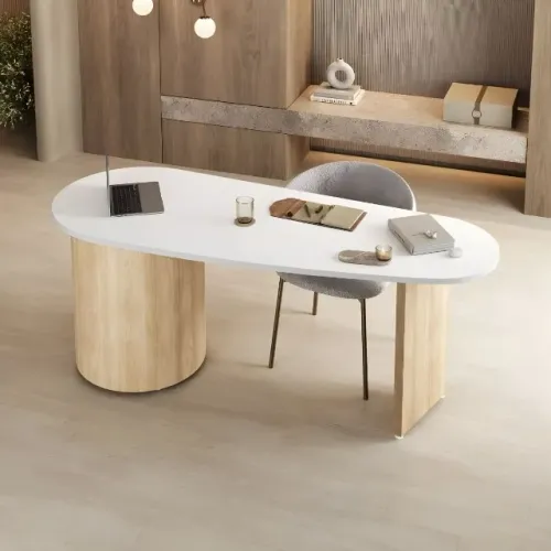 Escrivaninha Ovale - Mesa Orgânica - Mesa de Escritório - Mesa Home Office - Mesa Moderna