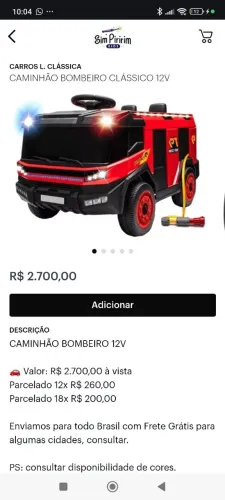 Carri hos elétricos com controle remoto e motorista.