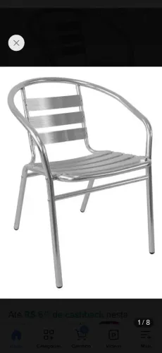 Kit 4 cadeiras de alumínio