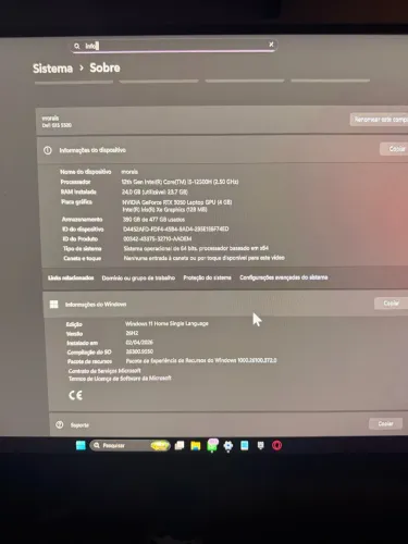 DELL G15 notebook gamer 