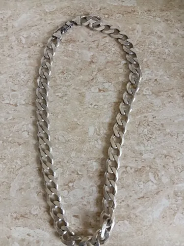 Corrente Groumet 1x1 Prata 925 Maciça Fecho Gaveta 60cm 22mm