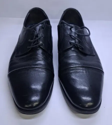 Sapato social couro preto democrata modelo Medison smart confort tamanho 39