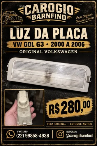Luz Placa Gol G3 2000 a 2006 Original Vw Novo Estoque Antigo