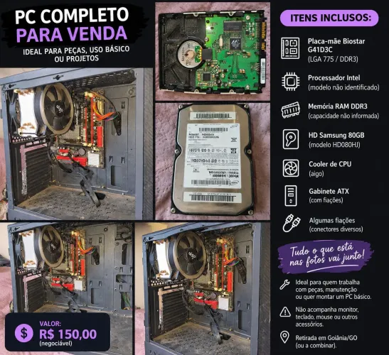 Vendes peças de PC