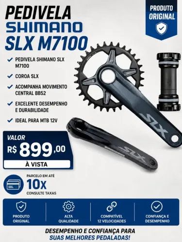 Pe de vela shimano SLX + movimento central Shimano Bb52