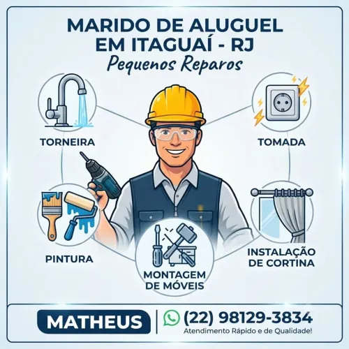 Marido de Aluguel em Itaguaí - Pequenos Reparos e Montagem de Móveis