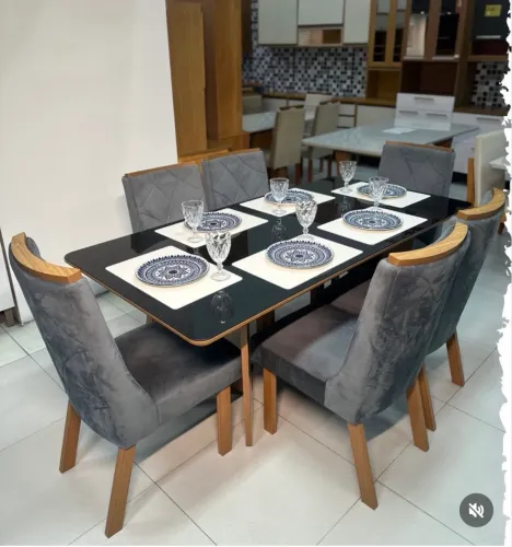 Mesa tampo de vidro 