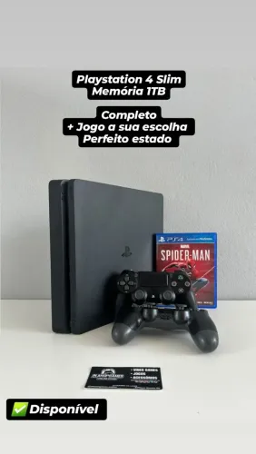 Playstation 4 Slim Memória 1TB + Jogo (Aceito Cartão)