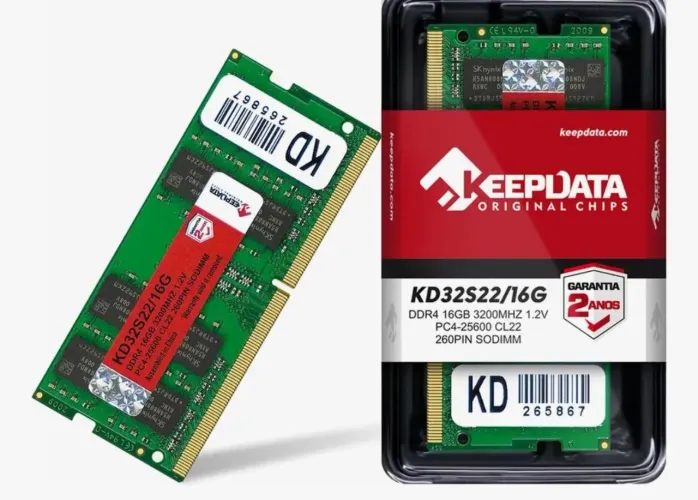 Memória RAM 16gb DDR4, 3200mhz Keepdata