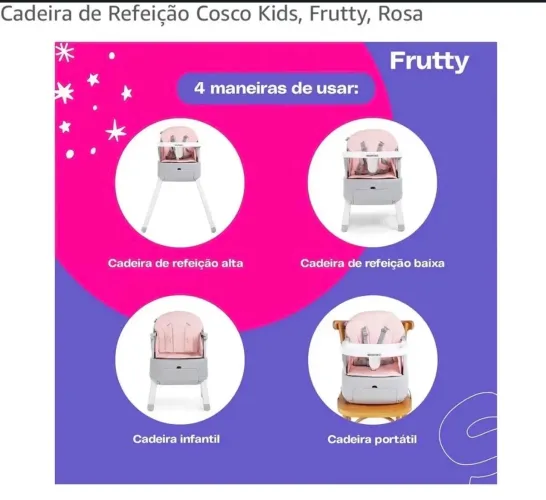Cadeira alimentação 4 em 1 cosco frutty