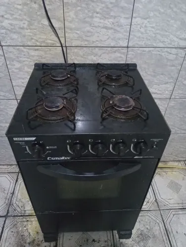 Fogão Esmaltec Caribe Glass Preto usado