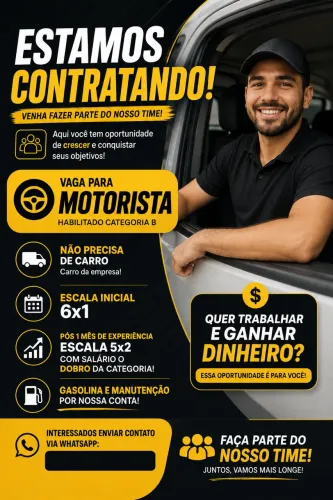 Vaga para motorista/entregador