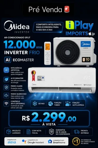AR CONDICIONADO MIDEA INVERTER FRIO AI ECO MASTER 12000 btus