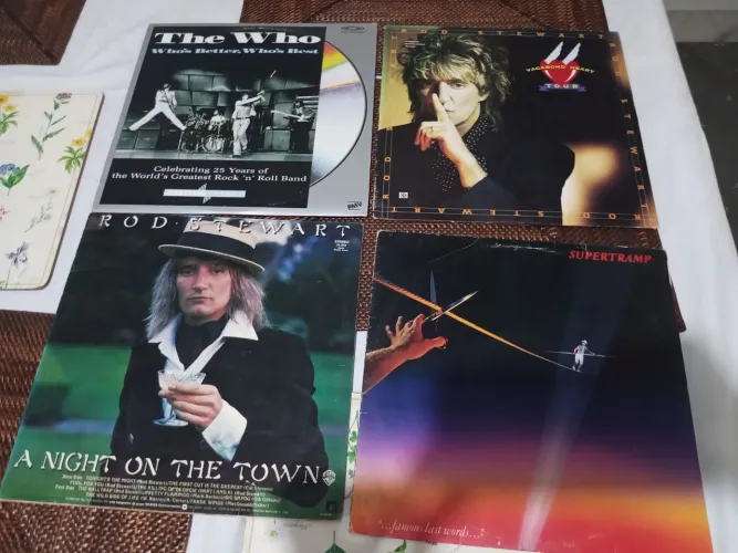 Lote 4 LPs / Laserdisc - Supertramp + The Who + Rod Stewart (2x)