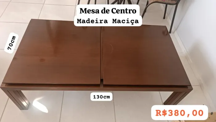 Mesa de Centro Madeira MACIÇA