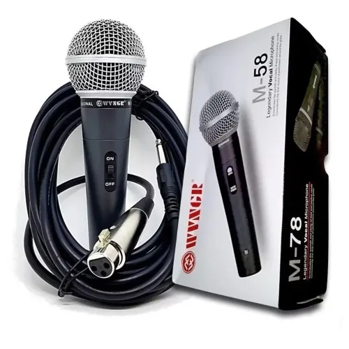 Microfone Com Fio M58 Profissional Pesado
