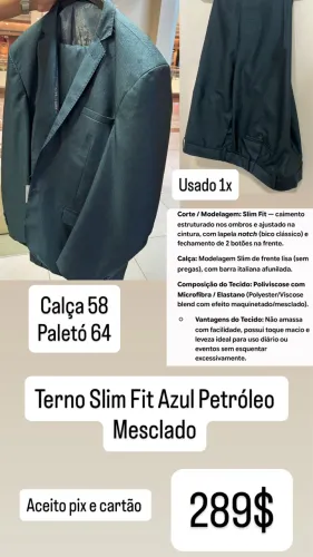 Terno Azul Petróleo