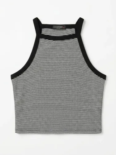 Cropped Canelado Listrado Feminino Gola Clockhouse