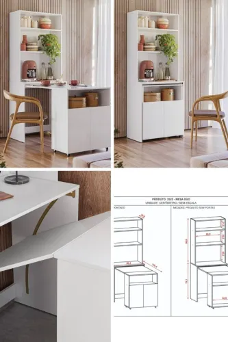 Armário com mesa embutida