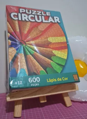 quebra cabeça circular lápis de cor
