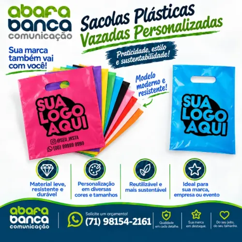 Sacola Alça Vazada Personalizada - 100 unids