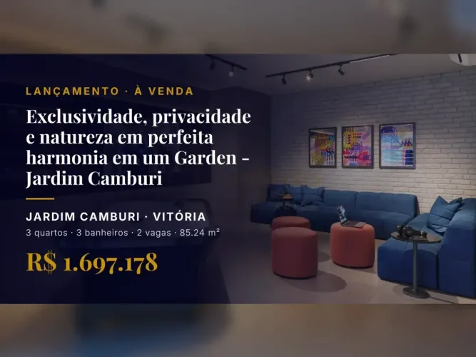 Design contemporâneo e área externa exclusiva em Jardim Camburi!