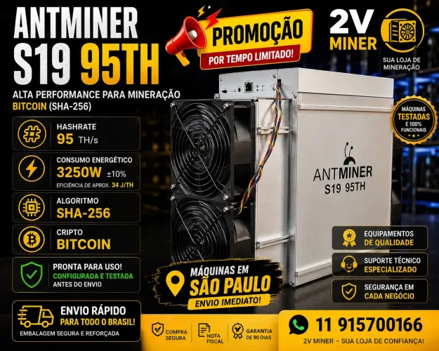? ANTMINER S19 95TH - PROMOÇÃO ?